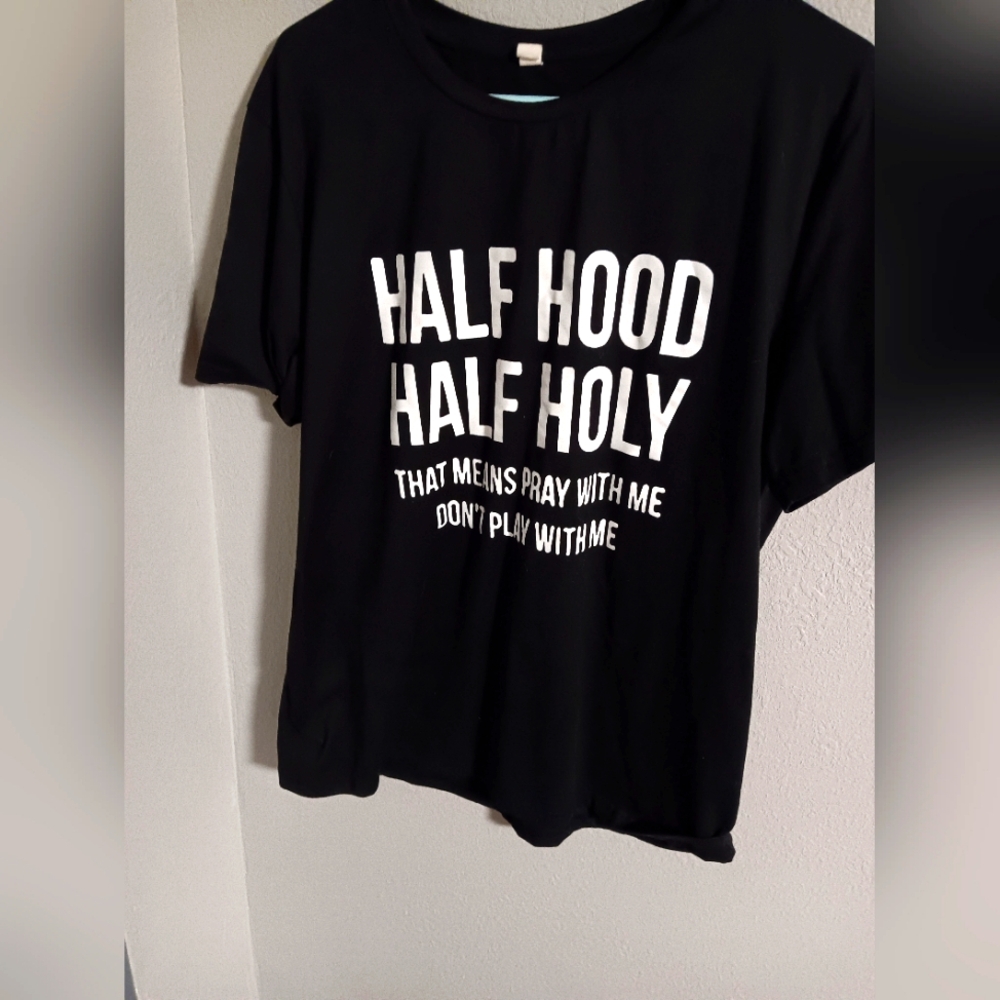 HALF HOOD HALF HOLY TSHIRT LARGE